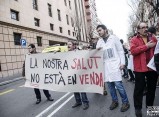 Acció de protesta contra la 'teclarització' de la Sanitat pública